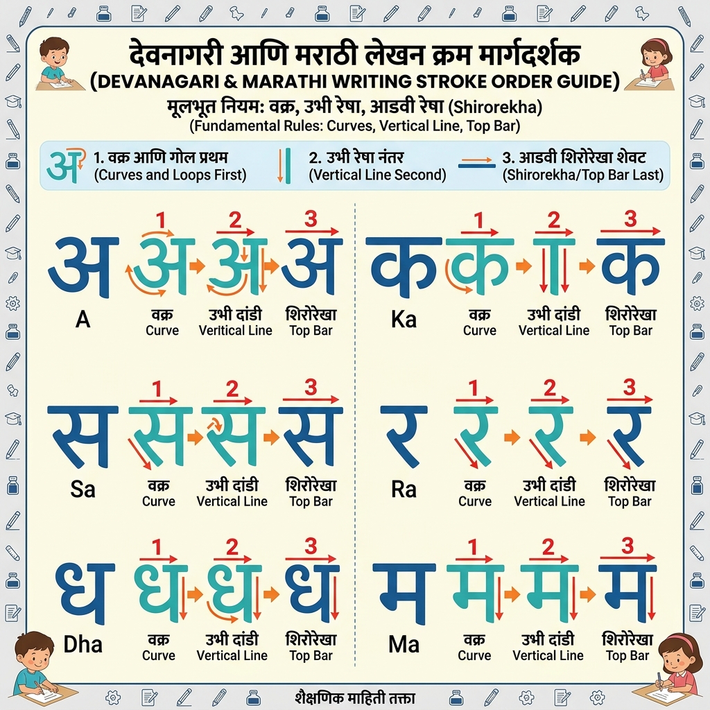 Devanagari and Marathi stroke order guide